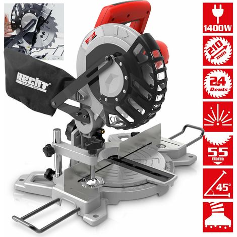 Hecht 813 Scie à onglet 1400 W Scie circulaire avec laser 5000tr/min 7,3kg (1/5)