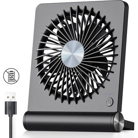 Mini ventilateur de bureau rechargeable 2000mAh, 3 vitesses et rotation 220°, design compact silencieux pour usage quotidien (1/5)