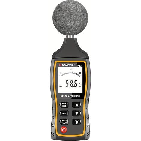 Décibelmètre Numérique Professionnel Haute Précision Sonomètre Portable avec Pondération A/C, Plage de Mesure 30–130 dB pour Usage Industriel et Domestique