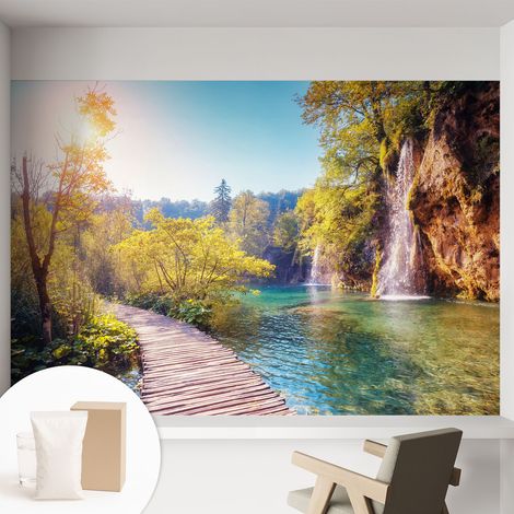Tapete Vliestapete mit Kleber- abwaschbar - Raumgestaltung Schlafzimmer Wohnzimmer Tapete Natürliche Landschaft 152x104 cm (1/5)