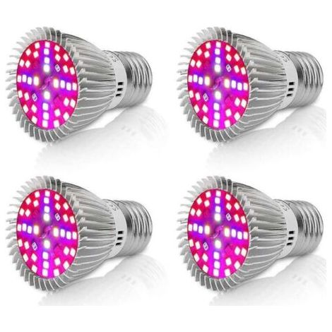 Tigrezy [4 Stück] 10 W E27 LED-Wachstumslicht, Vollspektrum-Wachstumslicht