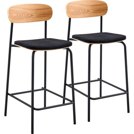 Lot de 2 chaises hautes en bois noir (1/5)