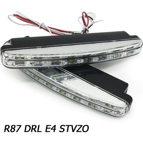 Feux diurnes à LED, 2 x 12 V 8 LED Feux diurnes Slim Daytime Running Lights Car Universal