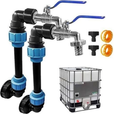 2 Pièces Robinet, Col de Cygne 3/4 Pouces, Alliage et Polyéthylène, Adaptateur IBC Tank, pour Jardin et Maison (1/4)