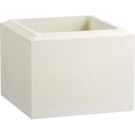 Pilar Bellver - cara lisa para muros y vallas de cerramiento - 22,5 × 22,5 × 17,1 cm - Unidad - Blanco (1/5)