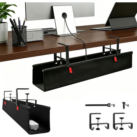 Gestion des câbles sous le bureau, sans perçage, goulotte de câble de 90 cm (1/5)