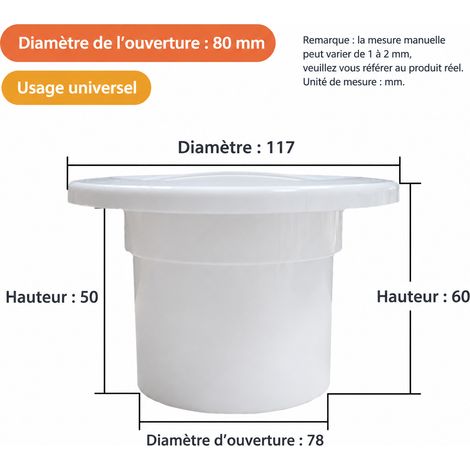 Bouche d'aération circulaire VMC 80 mm persiennes droites n° 45 blanche à clips sans filtre 45 80mm blanc 11,7 × 11,7 × 6 cm 70 g – Livraison gratuite