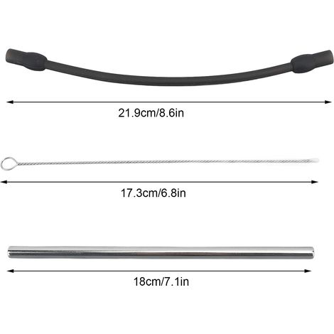 Ortviai Tube de lait inox et silicone pour machine à café Bosch et Siemens – kit complet avec brosse de nettoyage (1/4)