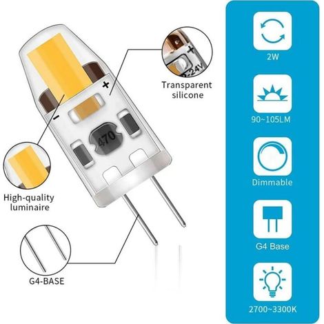 Petite ampoule LED en silicone Petite lampe à maïs-2W12V,10pcs (1/4)
