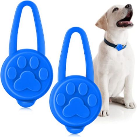 SABIR 2 Pièces Pendentif Lampe de Chien Lumières de Chien Chat de Silicone de 3 Modes pour Marcher de Nuit Lumière LED pour Chien Collier de Chiot Laisse et Collier à Clip (Bleu) (1/5)