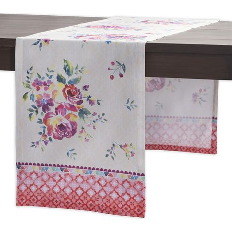 Maison d'Hermine Runner Tavola Cotone Dipinto Mano 50x150 cm (1/5)