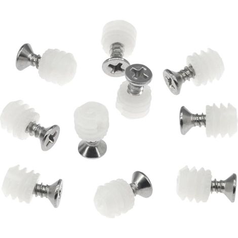 Lot de 100 Chevilles en Plastique avec Vis  Chevilles D'extension de Charnière（4x10mm）