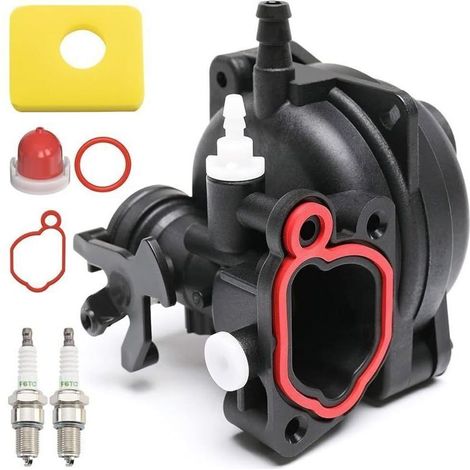 Kit de carburador compatible con Briggs & Stratton 799583 591160 593261 591110. Repuestos y accesorios para motores. Filtro de aire de repuesto para carburador. (1/5)