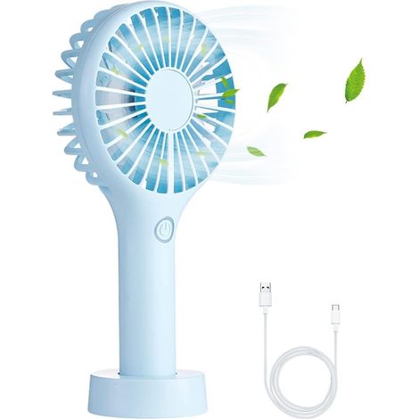 Ventilateur de bureau électrique à 7 pales et 3 vitesses (bleu) (1/5)