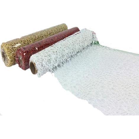 Nastro runner centro tavola per decorazioni albero di natale fiocco puntale addobbi natalizi nastrino oro rosso argento bianco - colorigenerali: ROSSO (1/3)