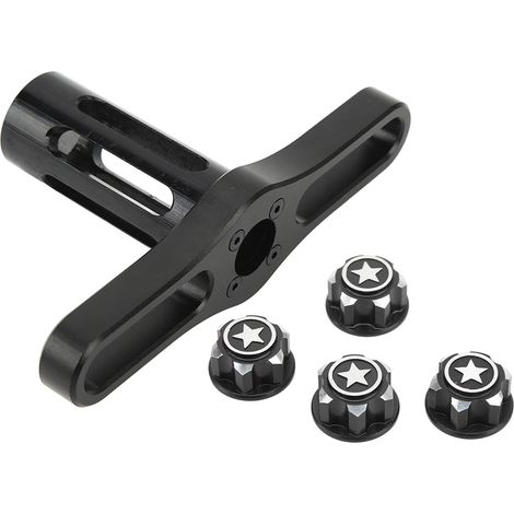 Douille pour écrous hexagonaux de roue de 17 mm, outil de montage avec capuchon pour écrou de moyeu de 17 mm, compatible avec les voitures RC TRAXXAS 1/10 et 1/8 (noir). (1/5)