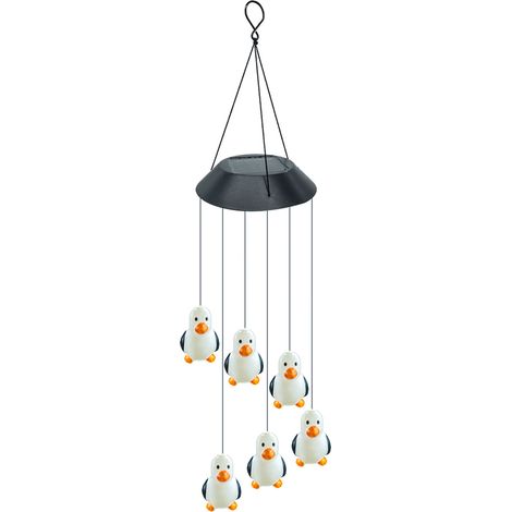 Mobiles Windspiel, solarbetrieben, farbwechselnd, beleuchtet, Heimdekoration, Geschenk, mehrfarbig, Metall/Kunststoff, 66 cm x 12 cm, 180 g (1/5)