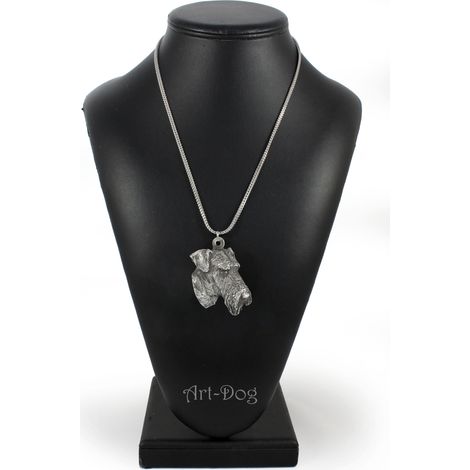 Airedale Terrier, Waterside Terrier - collana con ciondolo per cani su catena d'argento, gioiello unico di Art-Dog (1/5)