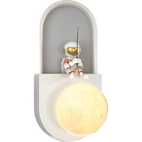 Applique murale LED moderne, applique murale de chevet, applique murale d'éclairage d'astronaute créative pour chambre d'enfa 3 modes de couleur - Blanc (1/3)