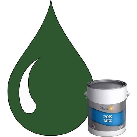 Peinture d'Accroche et Finition 2 en 1 - POK - POK MIX Vert - Acrylique Satinée - RAL 6002 - 1L (1/4)
