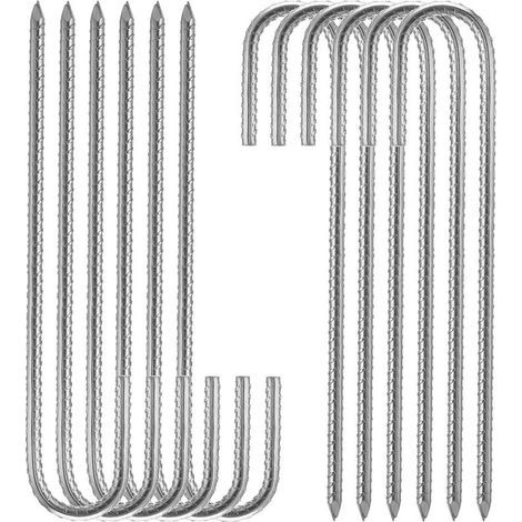 Roleader – Piquets de fixation sol XL – Lot de 10 sardines galvanisées 30 cm – Acier électrozingué pour sols durs et rocailleux – Fixation tentes (1/3)