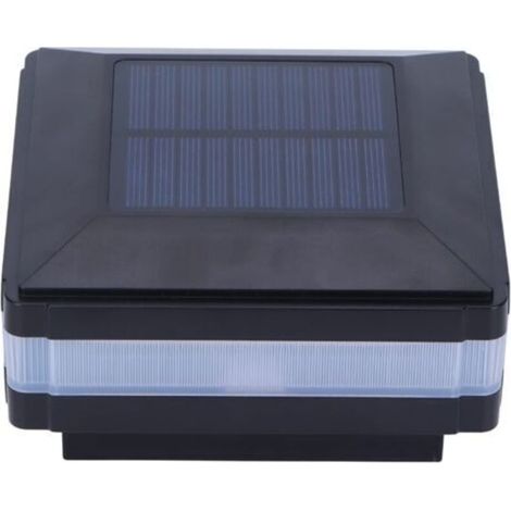 Lumières Solaires de Gouttière, Lumières Solaires de Plate-forme Extérieure IP65 Imperméable à L'eau de Poteau de Clôture Lampes Solaires Lampe Décorative de Jardin à (Blanc chaud + bleu)