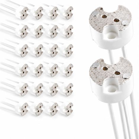 20PCS Douilles GU5.3 avec Câble Silicon, Avec Câble Silicone Résistant À La Chaleur, Gu5.3 Douille Pour Spot LED Et Halogène, Connecteur Led Fiable Pour Éclairage Intérieur Et Technique (1/5)