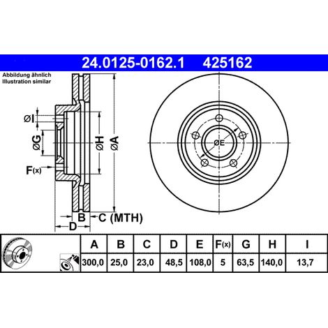 DISQUE DE FREIN AVANT 24012501621 ATE
