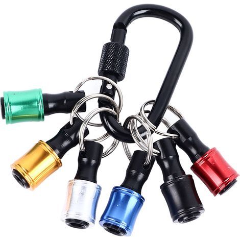 Adaptateur de vis autoperçante porte-clés, tournevis à tige hexagonale de 1/4 po, porte-embout, barre d'extension Portable à changement rapide (1/5)