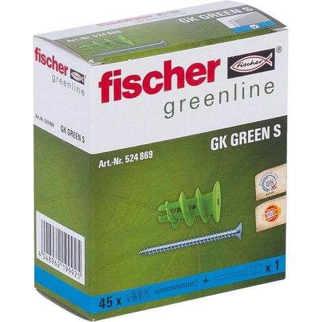Cheville pour carton plâtre GK GREEN avec vis, fabriquée à base de matières premières renouvelables Boîte de 45 524869 Vert (1/4)