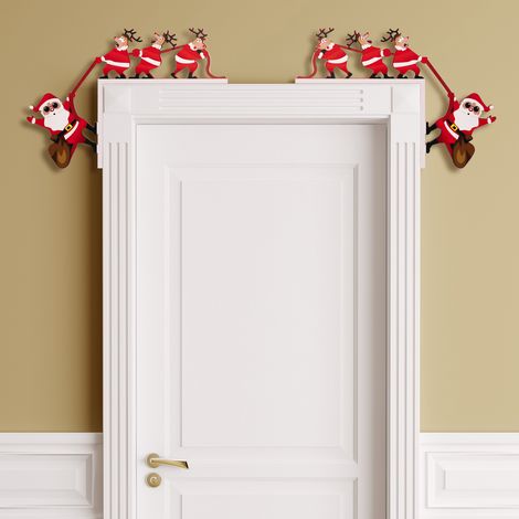 Decorazioni natalizie - Decorazioni natalizie creative per stipiti delle porte - Decorazioni per tavoli angolari, statuine di Babbo Natale e renne (1/5)
