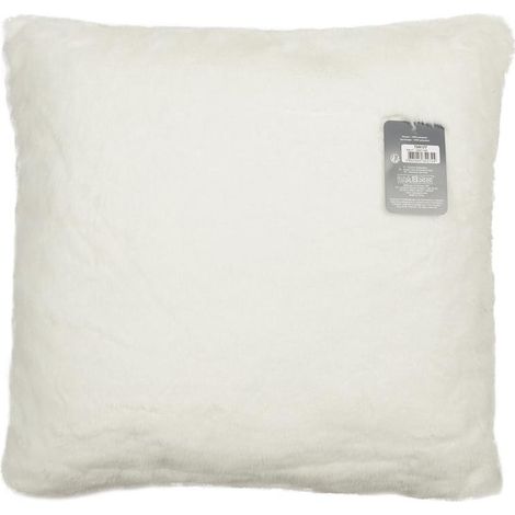 Coussin - HOME DECO FACTORY - Opulence - Imitation Fourrure - Écru - 40 x 40 cm (1/5)