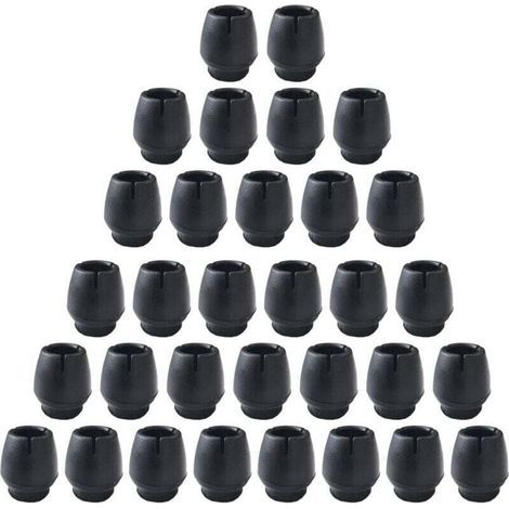 Rutschfeste Silikonfüße für Tische und Stühle, 32 Stück, Stuhlkappen (12–16 mm), Stuhlbeinschoner für runde Möbelbeine, schwarz (1/4)