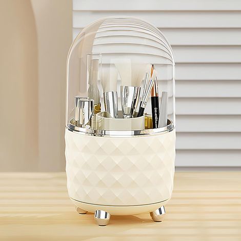 Rangement à 360° pour pinceaux de maquillage avec couvercle anti-poussière, organiseur pour pinceaux, rouge à lèvres, eye-liner, parfum (1/5)