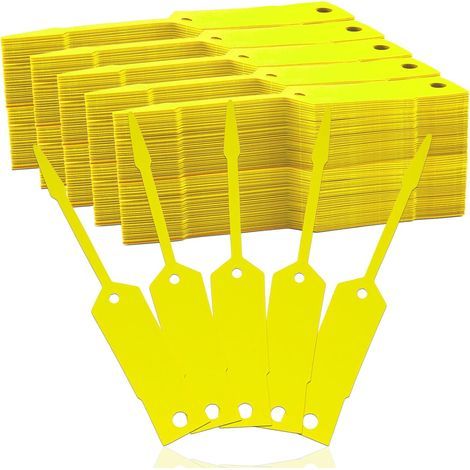 1000 stuks zelfsluitende pijl-sleutelhangers, geel, 4,5 "x 0,75", autowinkelbenodigdheden