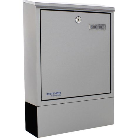 Briefkasten Libro H.435mm B.300mm T.100mm grau VA DIN C4 ROTTNER (1/3)