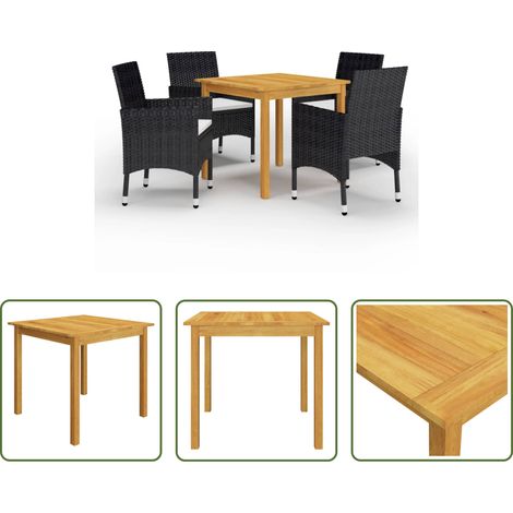 vidaXL Salle à manger extérieure - Ensemble à manger de jardin 5 pcs Noir (1/5)