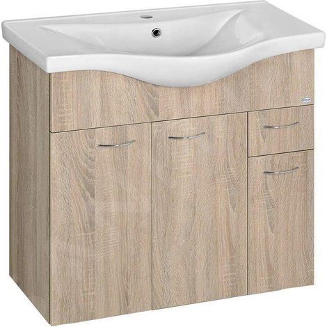 Aqualine Keramia Fresh - Meuble-vasque 745x740x347 mm, chêne 50083 (1/5)
