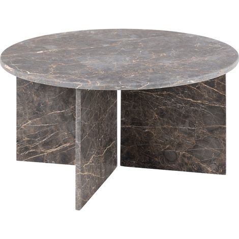 Vega Couchtisch Ø90cm Marmor braun.