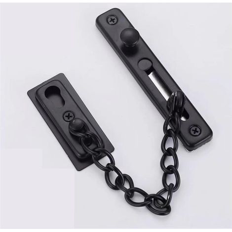 6pcs Chaîne de Sécurité Anti-Vol à Ressort pour Porte , Limiteur Étroit en Acier Inoxydable, Fourni avec Vis pour Porte Interne, Noir (1/2)