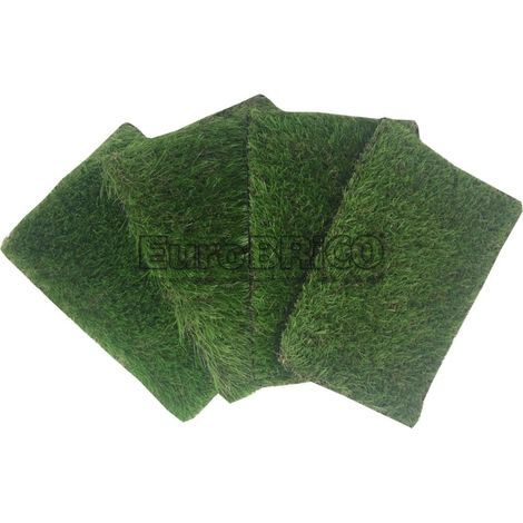 kit di 4 campioni di prato sintetico 30x40 cm verde per giardino con spessore 20-30-40-50 mm.