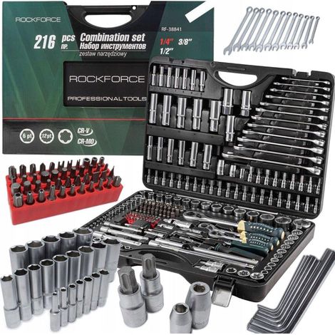 Partner Werkzeugset PREMIUM 216 Teile Chrom-Vanadium-Stahl