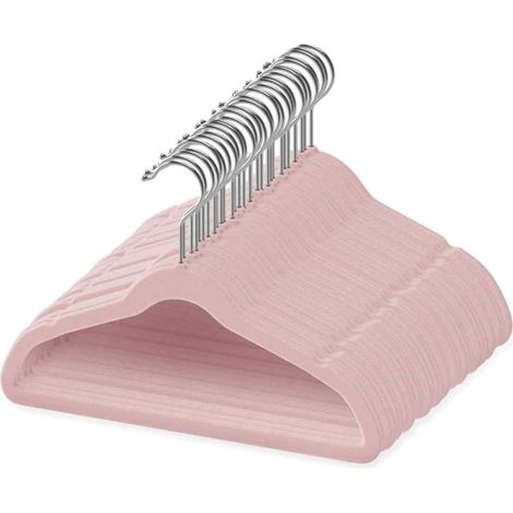Cintre bébé en velours floqué antidérapant, cintre enfant, finition pour armoire, portant à vêtements en plastique sans couture, lot de 10 (1/5)