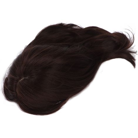Perruque Bouclée Naturelle pour Soirée et Cosplay - Cheveux Ondulés Court Noir et Brun