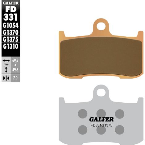 Plaquettes de frein Galfer KH347 en métal fritté (or) Sport, avant