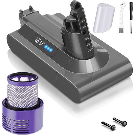 Batterie pour Dyson V10 SV12 6000mAh avec 1 Filtre (1/5)