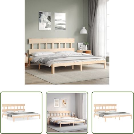 Cadre de lit -  Cadre de lit sans matelas 200x200 cm bois massif de pin (1/5)
