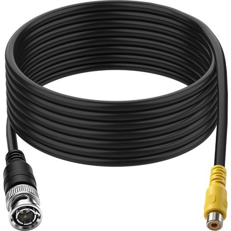 Câble adaptateur BNC vers RCA, connecteur BNC mâle vers RCA 75 ohms coaxial composite pour système de caméra de vidéosurveillance, surveillance -1,8 m (RCA femelle) (1/5)