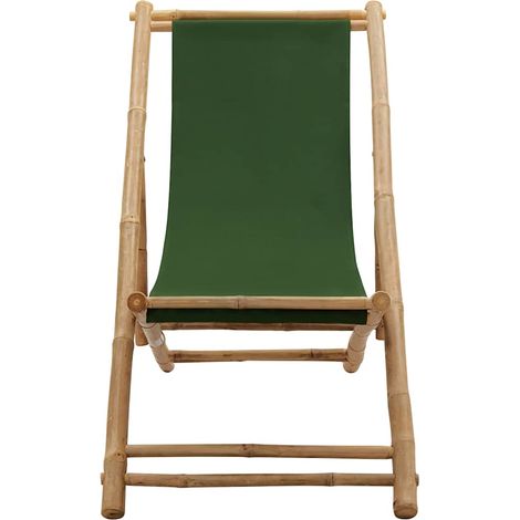 Maison Exclusive - Lehátko bambus a plátno zelené (1/5)