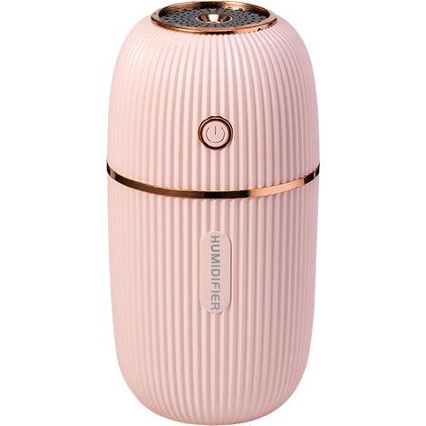 Humidificateur USB 300 ml à double pulvérisation, fine brume, silencieux 36 dB, portable maison bureau voiture - Rose (1/4)